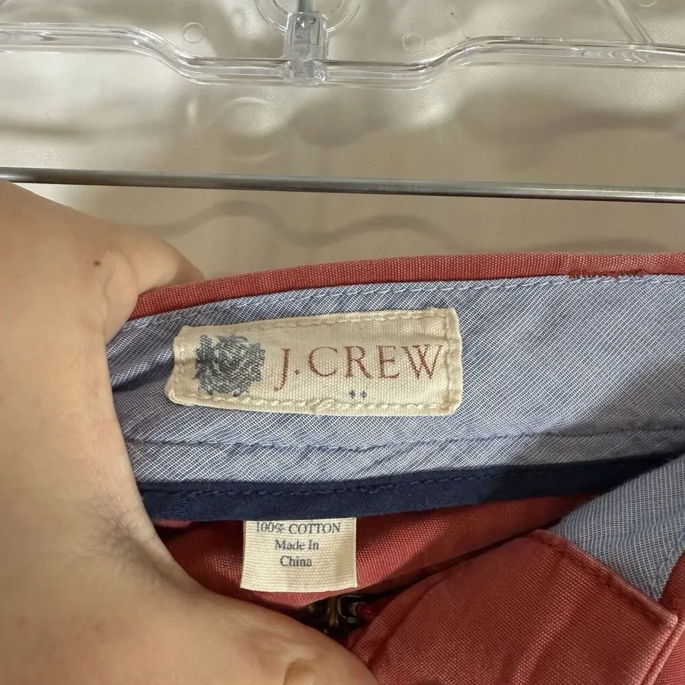 J. Crew Shorts Men's 32 Red Chino Flat Front 10.5